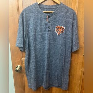 NFL x Darius Rucker Blue Henley Shirt with Chicago Bears Logo, Men’s XL